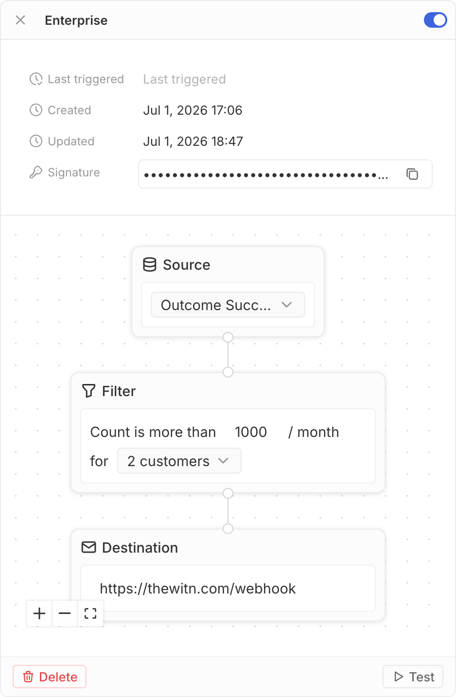 Notification rule configuration